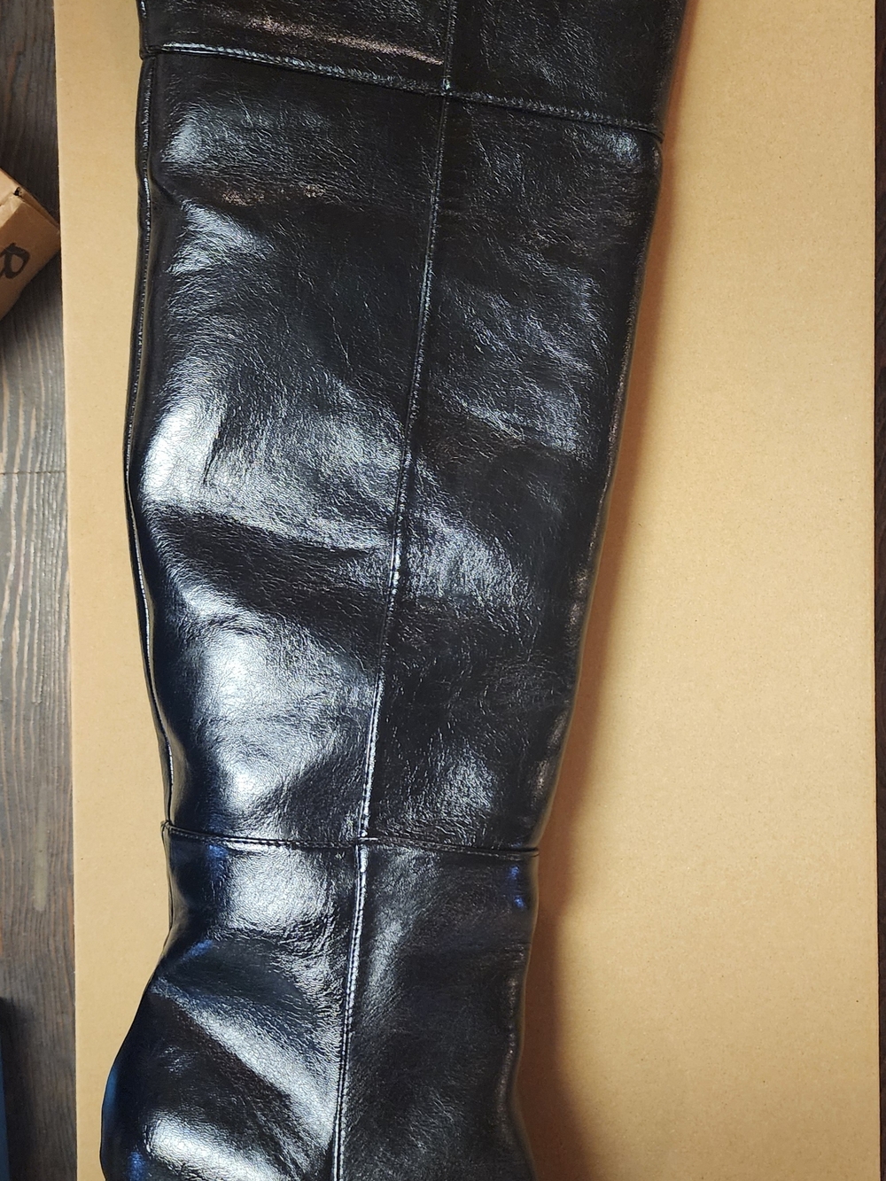 VENUS Black Over-the-Knee Leather Boots